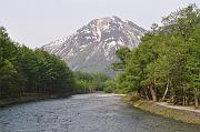  Yake Dake Moutain viewed from Kappa Bridge.  This mountain is an active volcano.